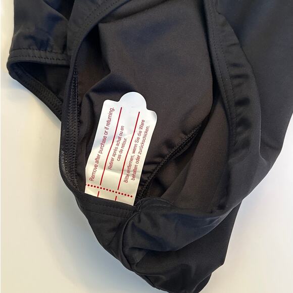 Lands' End Women's Plus Size Tugless X-Back One Piece Swimsuit 16W Black UPF 50 - Picture 6 of 13